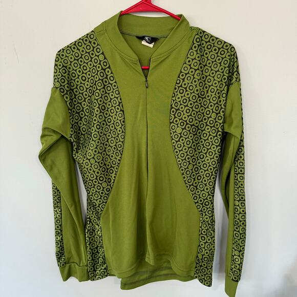 Canari Men's Multi Pocket Cycling Half Zip Pullover Top Approx Size Medium Green - Picture 1 of 8